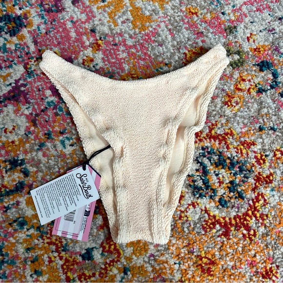 Mc2 Saint Barth NWT Cream Cinched Smocked Bikini‎ Bottoms - Picture 1 of 6